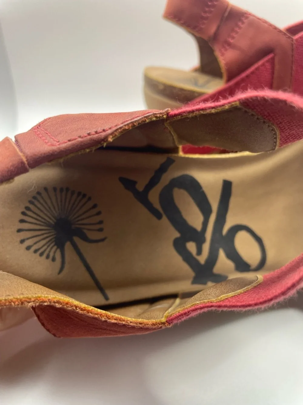 Women’s Brick Red Platform Wedge Sandals with Elastic Strap